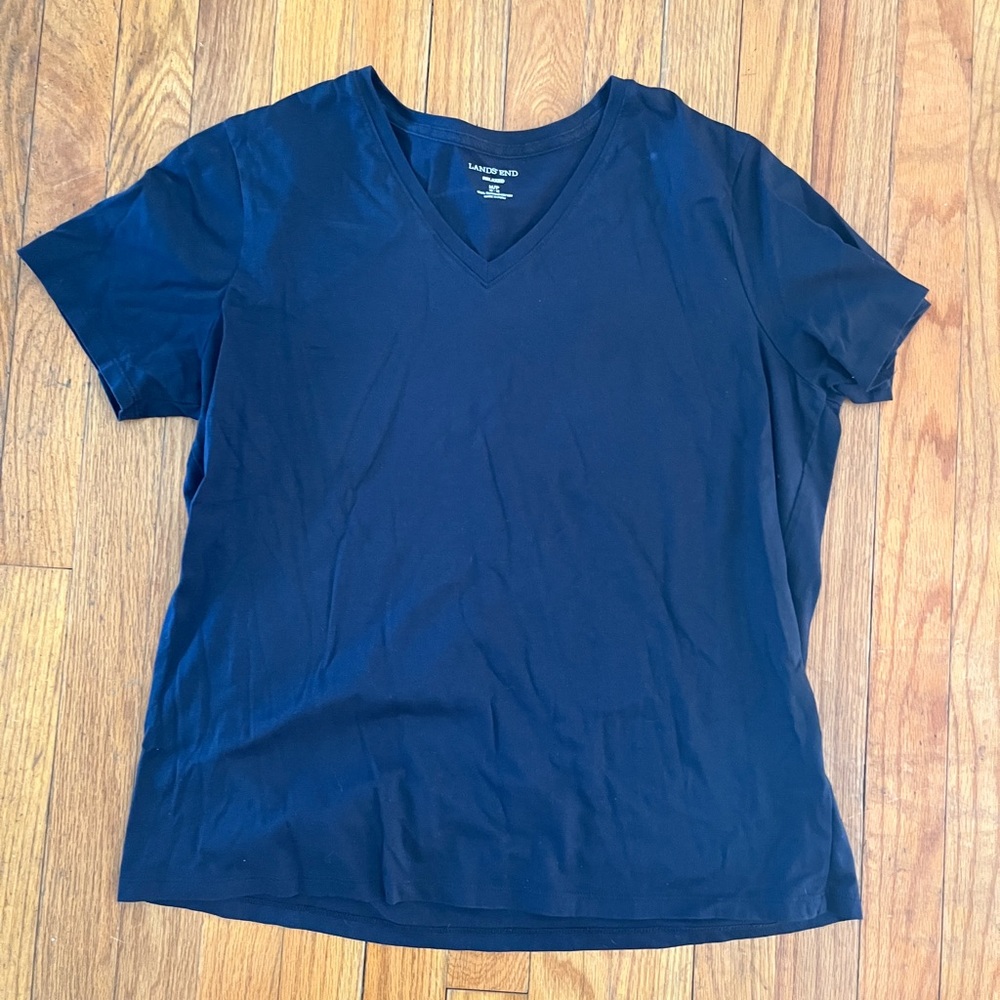 Lands’ End Navy V-Neck T-Shirt